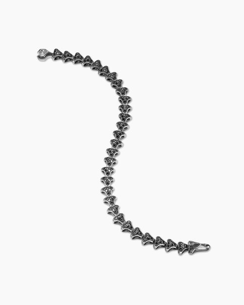Mens Armory® Link Bracelet in Sterling Silver with Black Diamonds, 7.5mm
