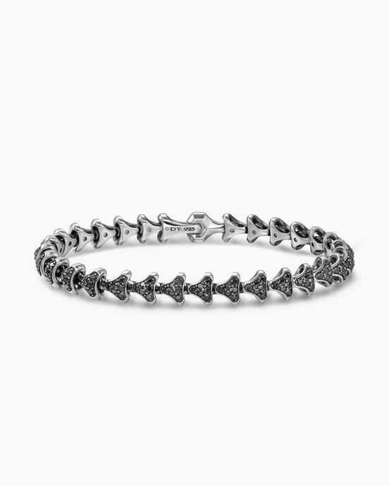 Armory® Link Bracelet in Sterling Silver with Black Diamonds, 7.5mm
