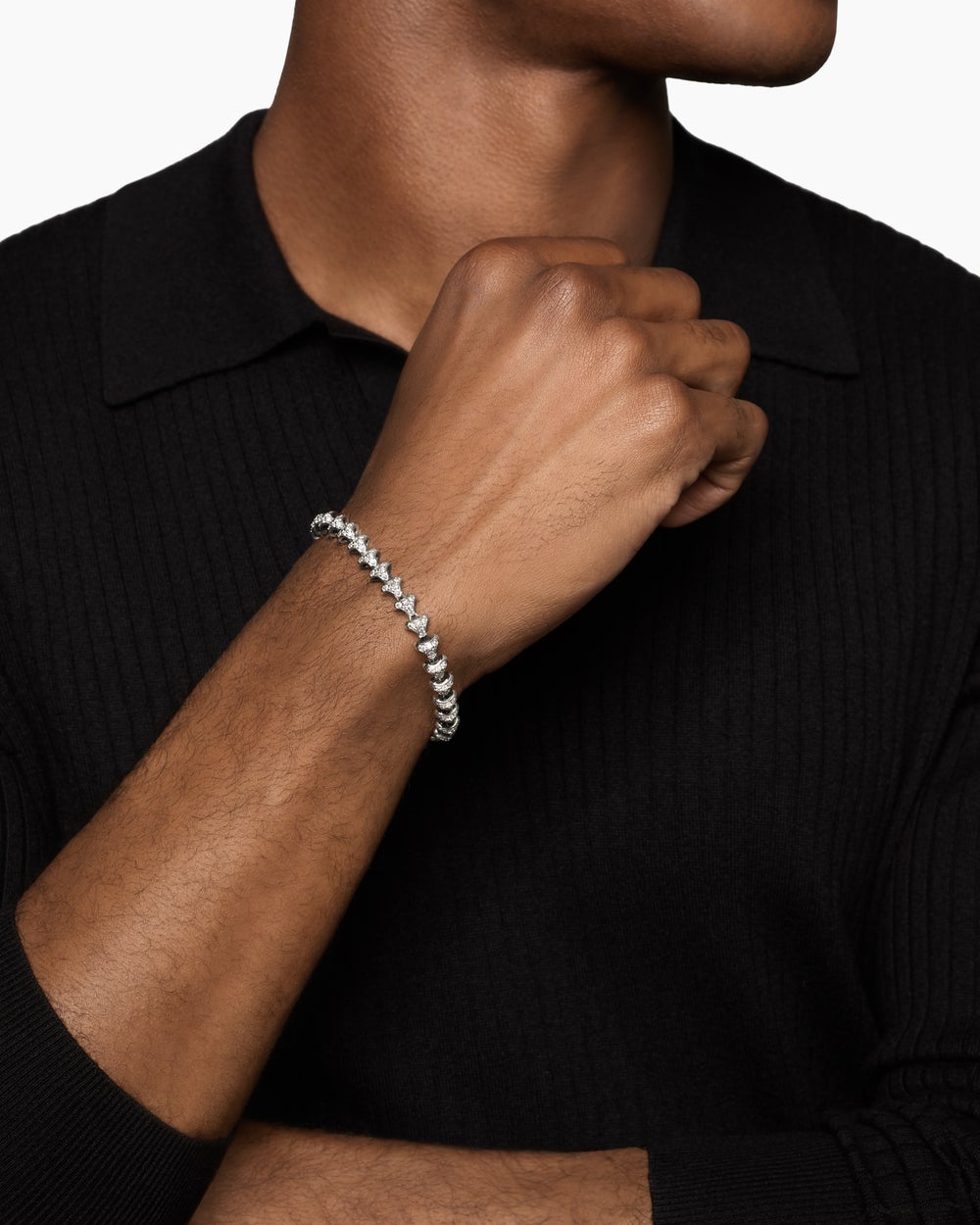 Mens Armory Link Bracelet in Sterling Silver, 7.5mm