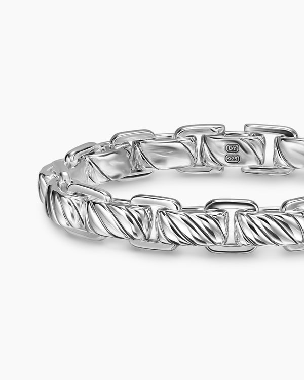 Sculpted Cable Link Bracelet in Sterling Silver, 12mm