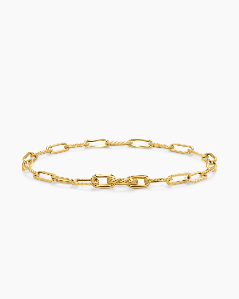 Mens DY Madison Chain Bracelet in 18ct Yellow Gold, 4mm