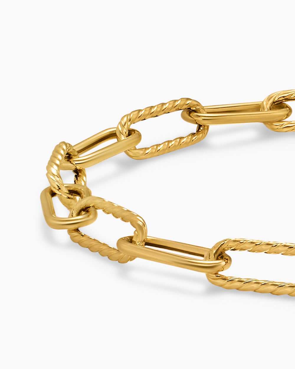 Mens DY Madison Chain Bracelet in 18ct Yellow Gold, 4mm