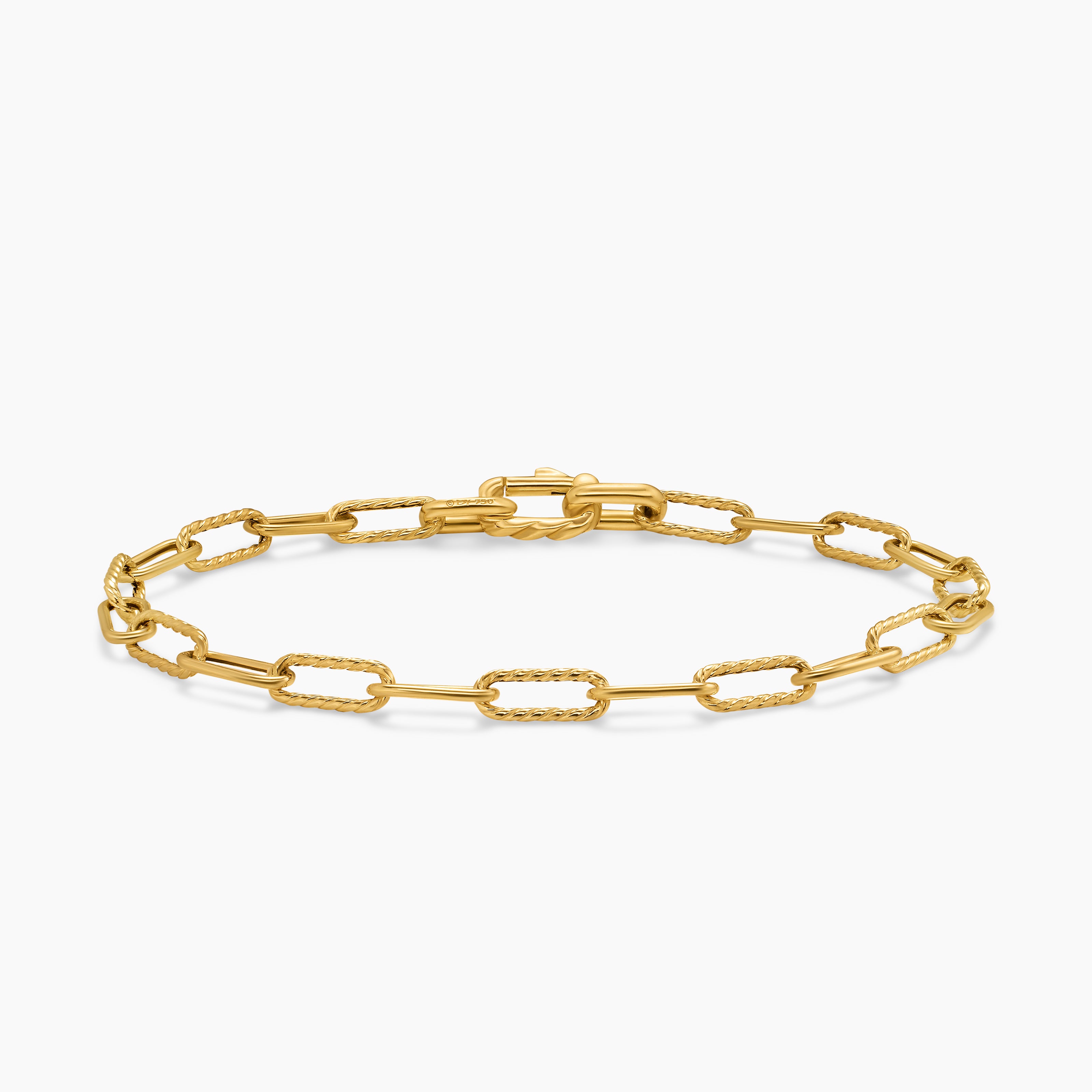 Mens DY Madison Chain Bracelet in 18K Yellow Gold, 4mm