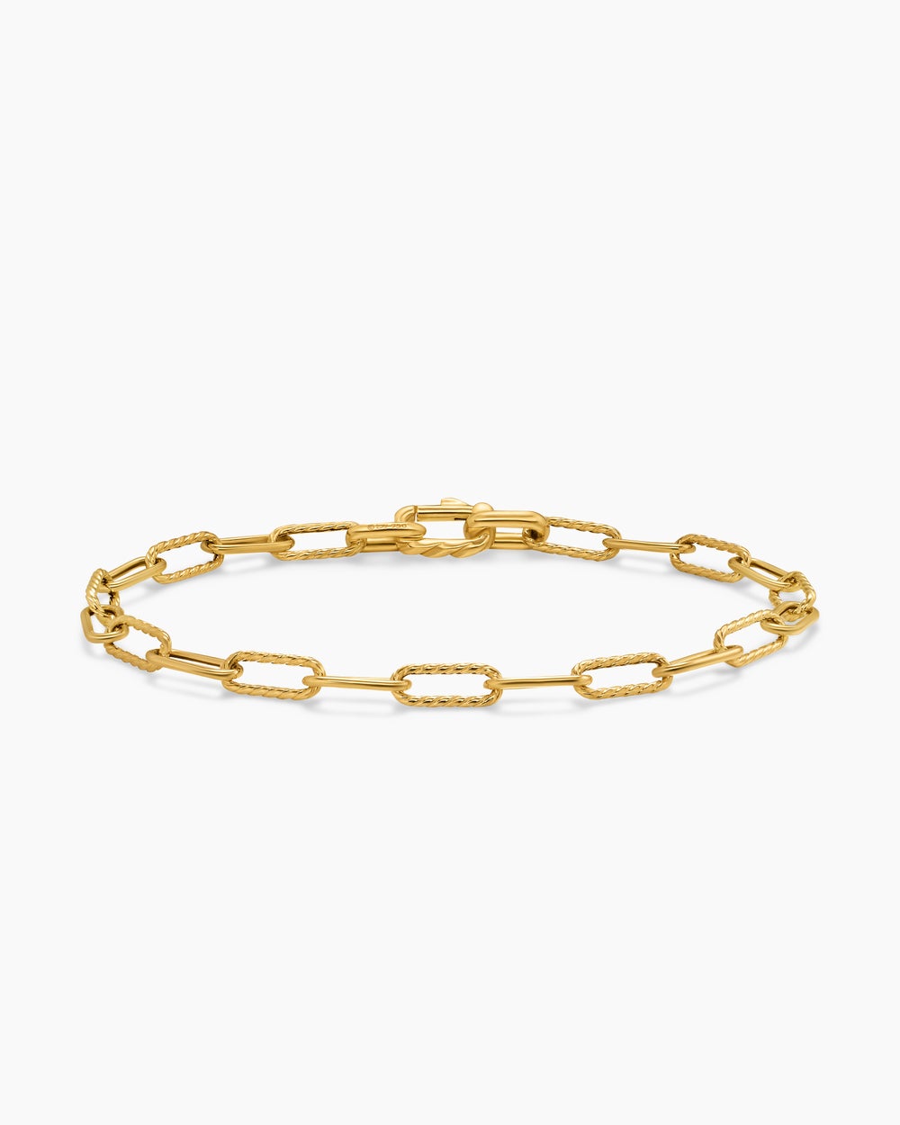 Mens DY Madison Chain Bracelet in 18ct Yellow Gold, 4mm