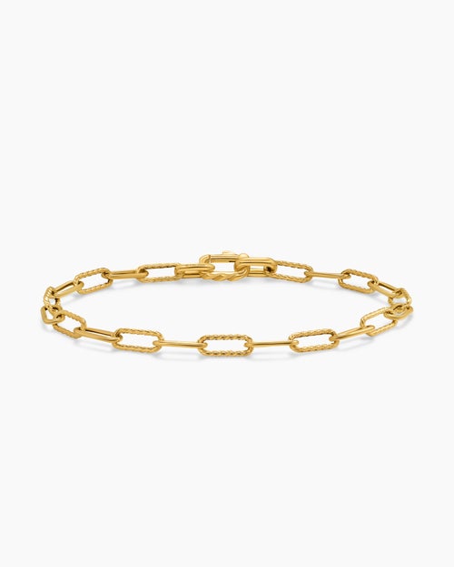 Mens DY Madison Chain Bracelet in 18K Yellow Gold, 4mm