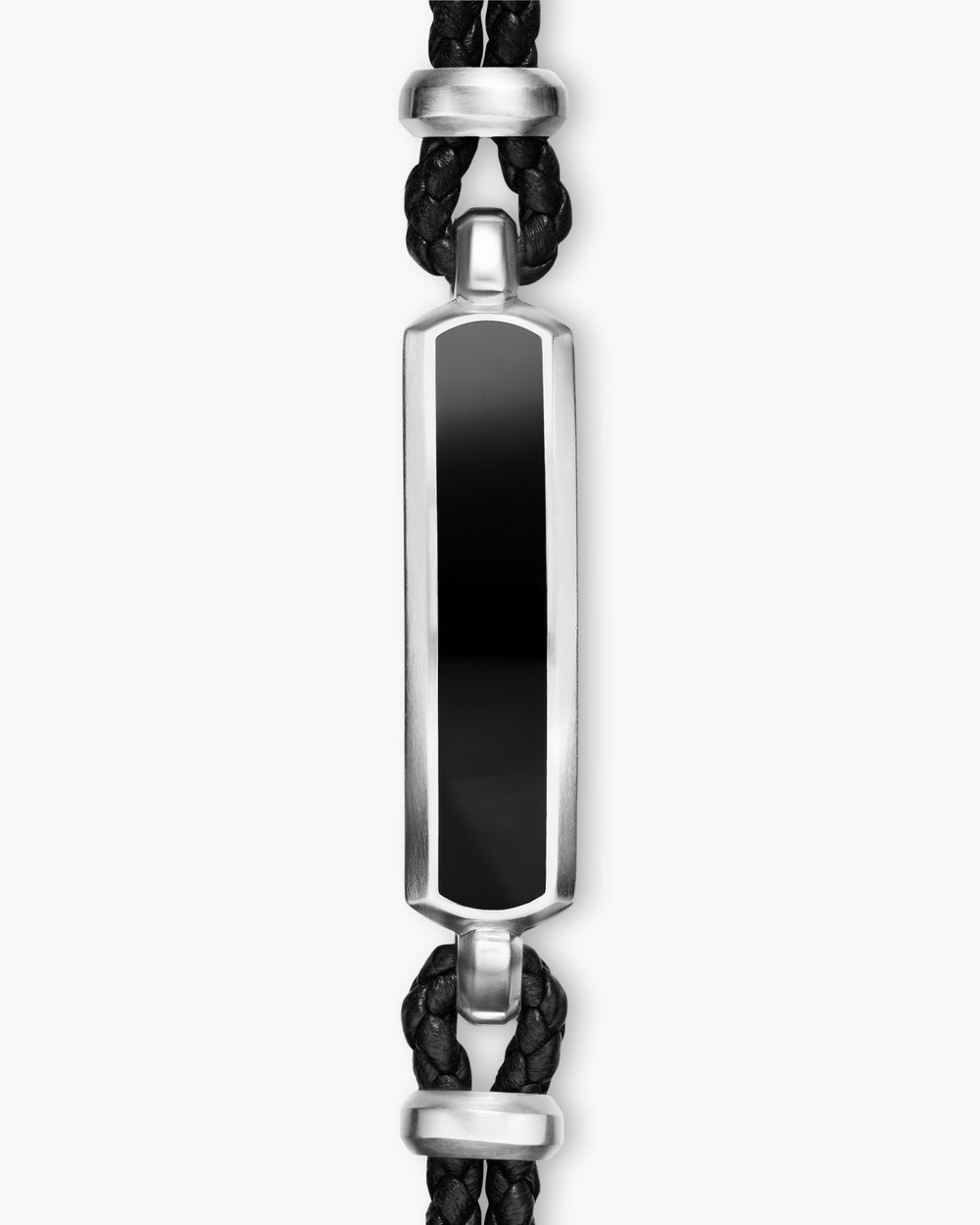 Gourmette Streamline en cuir avec argent massif, 6 mm homme