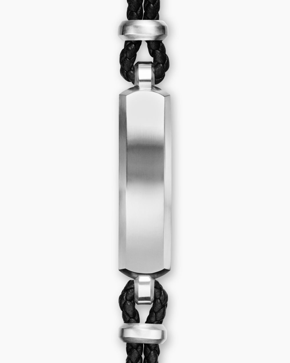 Gourmette Streamline en cuir avec argent massif, 6 mm homme