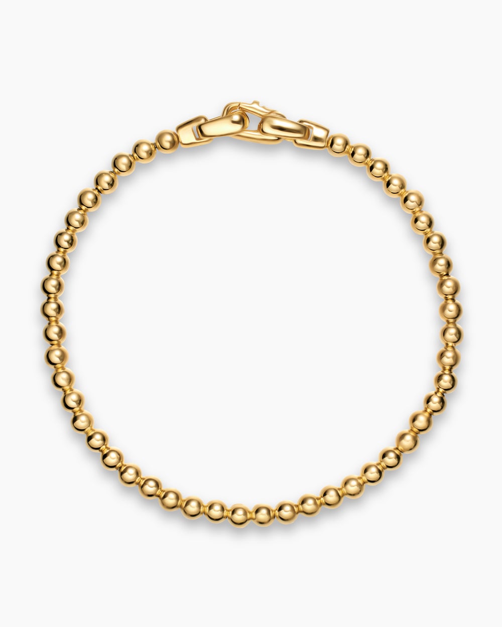 Mens Spiritual Beads Metal Bead Bracelet in 18K Yellow Gold, 4mm