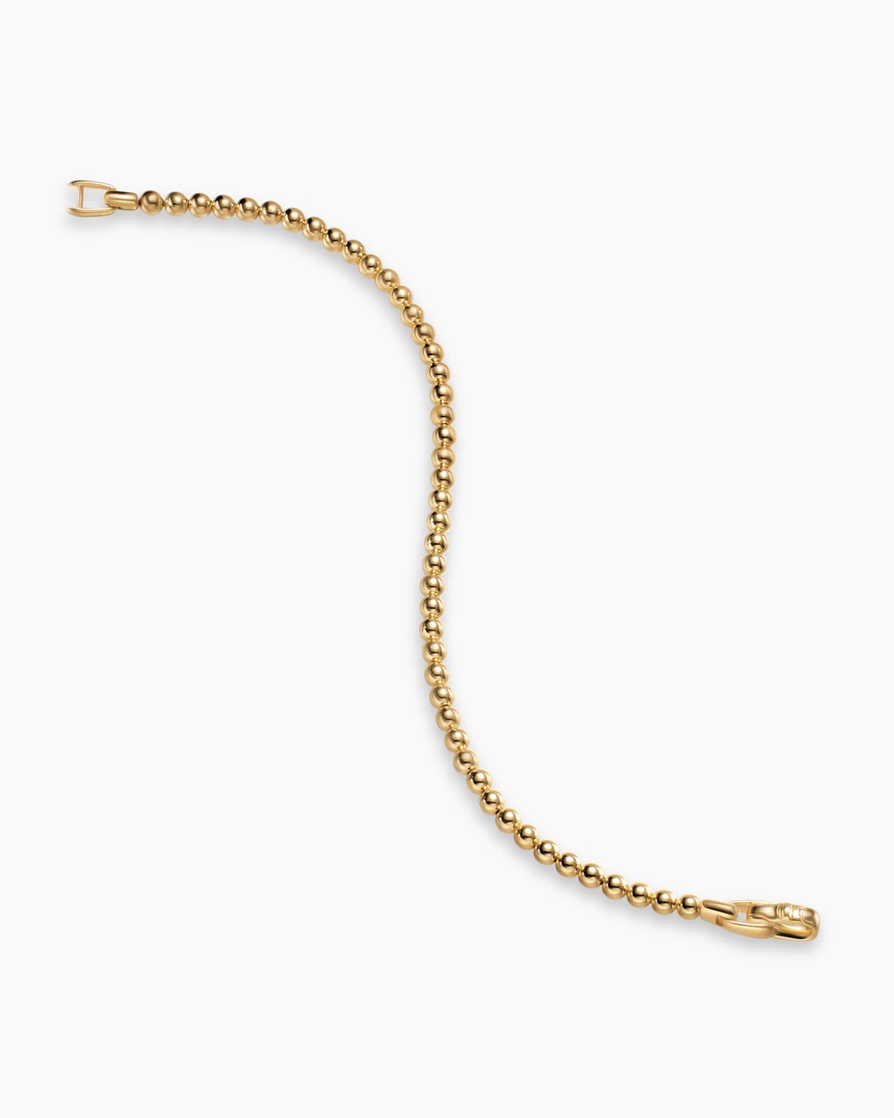 Mens Spiritual Beads Metal Bead Bracelet in 18K Yellow Gold, 4mm