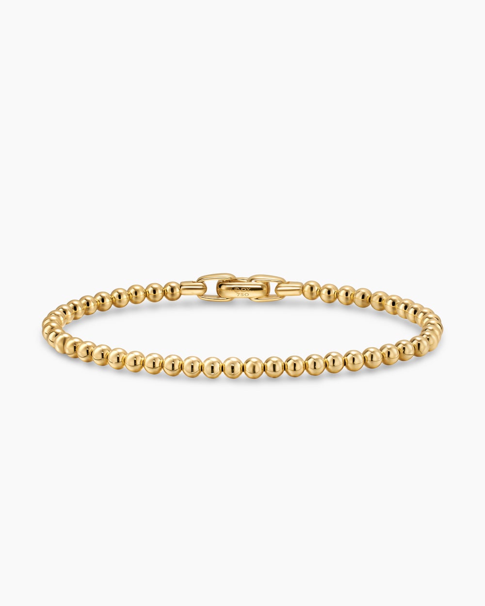 Mens Spiritual Beads Metal Bead Bracelet in 18K Yellow Gold, 4mm