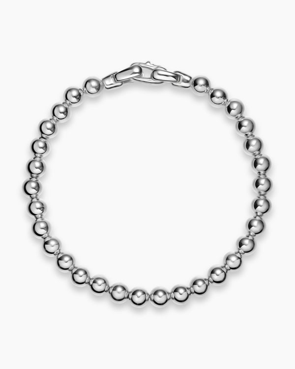 Spiritual Beads Metal Bead Bracelet in Sterling Silver, 6mm