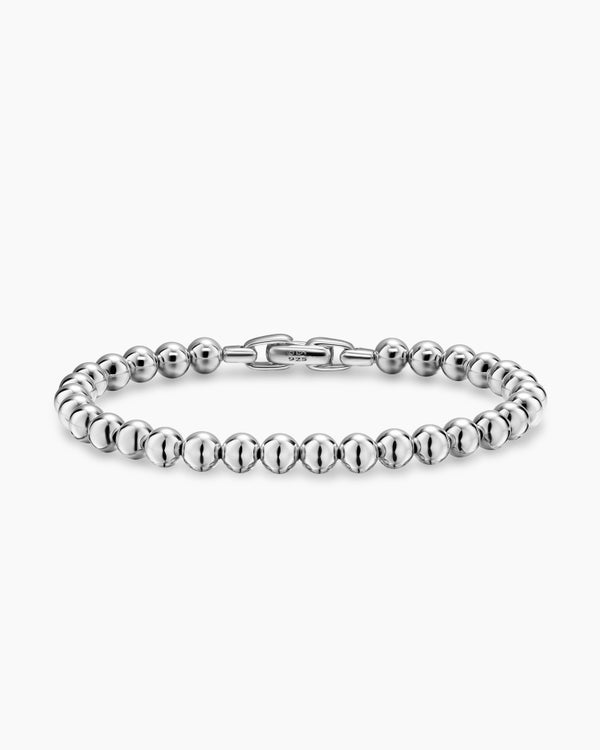 Spiritual Beads Metal Bead Bracelet in Sterling Silver, 6mm