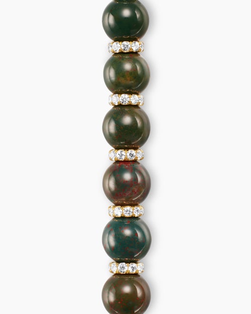 Mens Spiritual Beads Bracelet in 18K Yellow Gold, 6mm