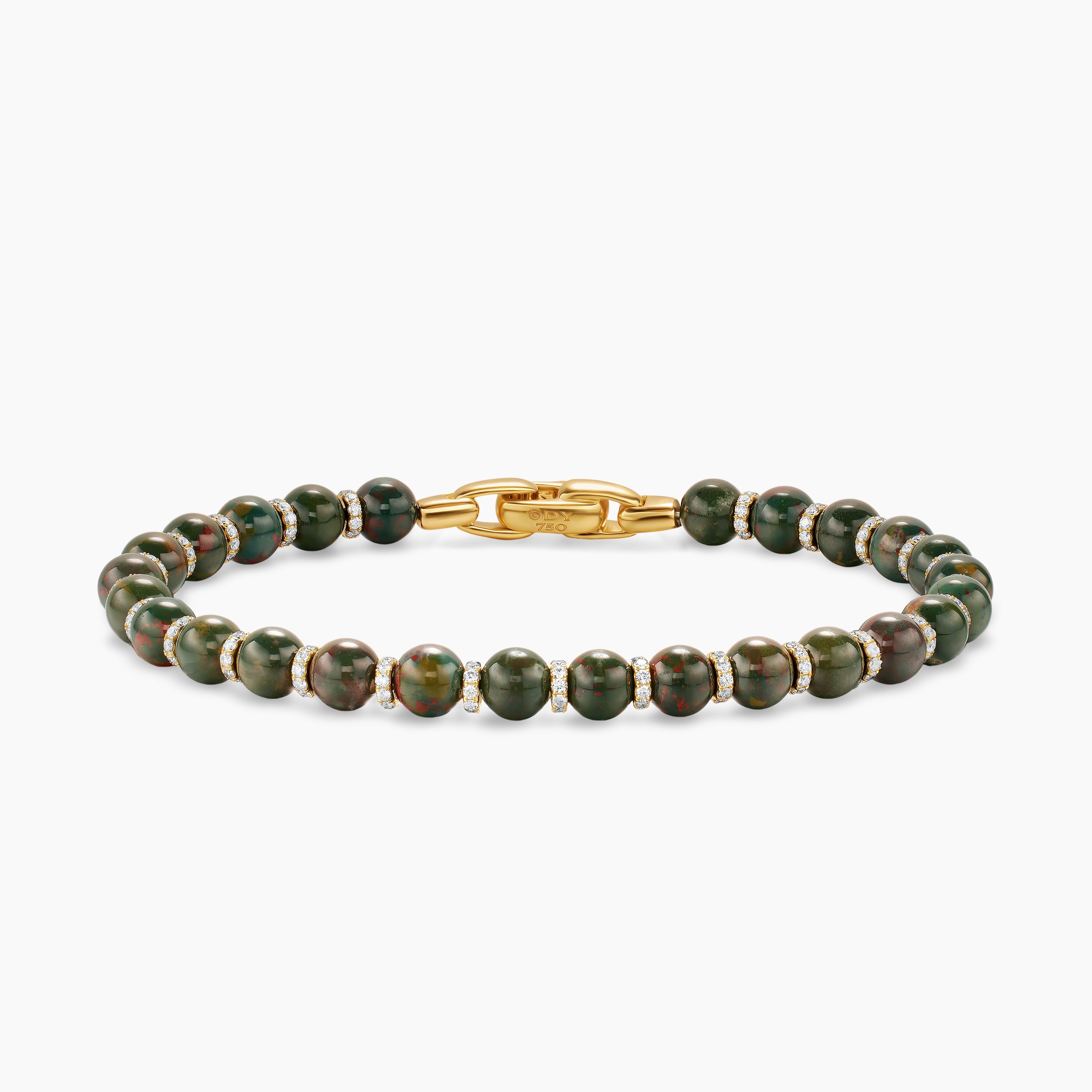 Mens Spiritual Beads Bracelet in 18K Yellow Gold, 6mm