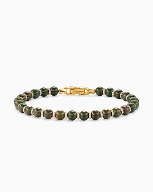 Mens Spiritual Beads Bracelet in 18K Yellow Gold, 6mm