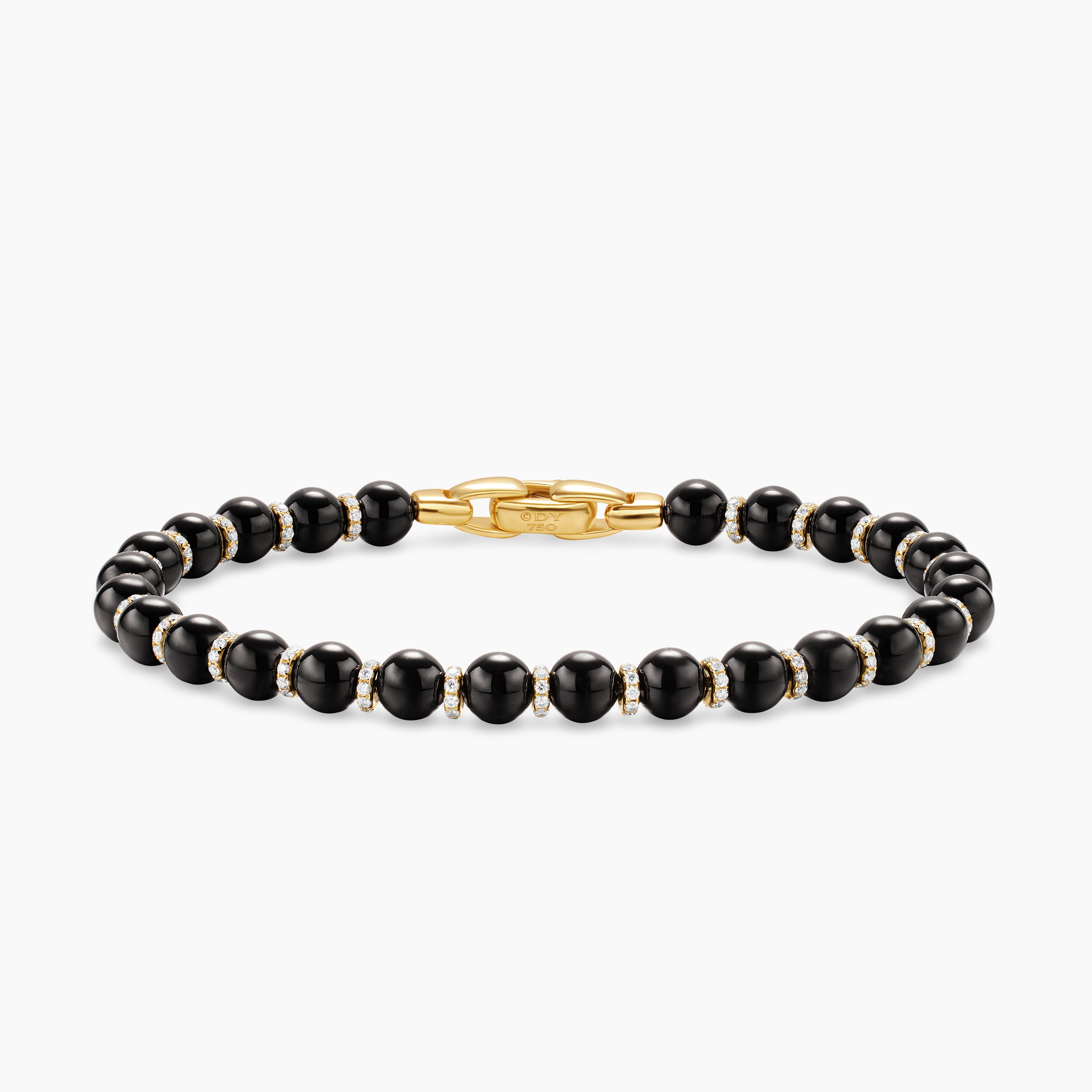 Mens Spiritual Beads Bracelet in 18K Yellow Gold, 6mm