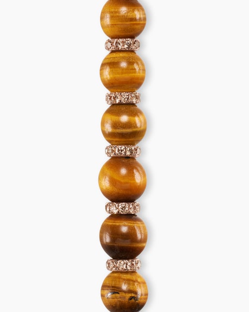 Mens Spiritual Beads Bracelet in 18K Rose Gold, 6mm