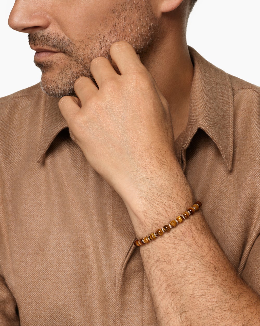 Mens Spiritual Beads Bracelet in 18K Rose Gold, 6mm