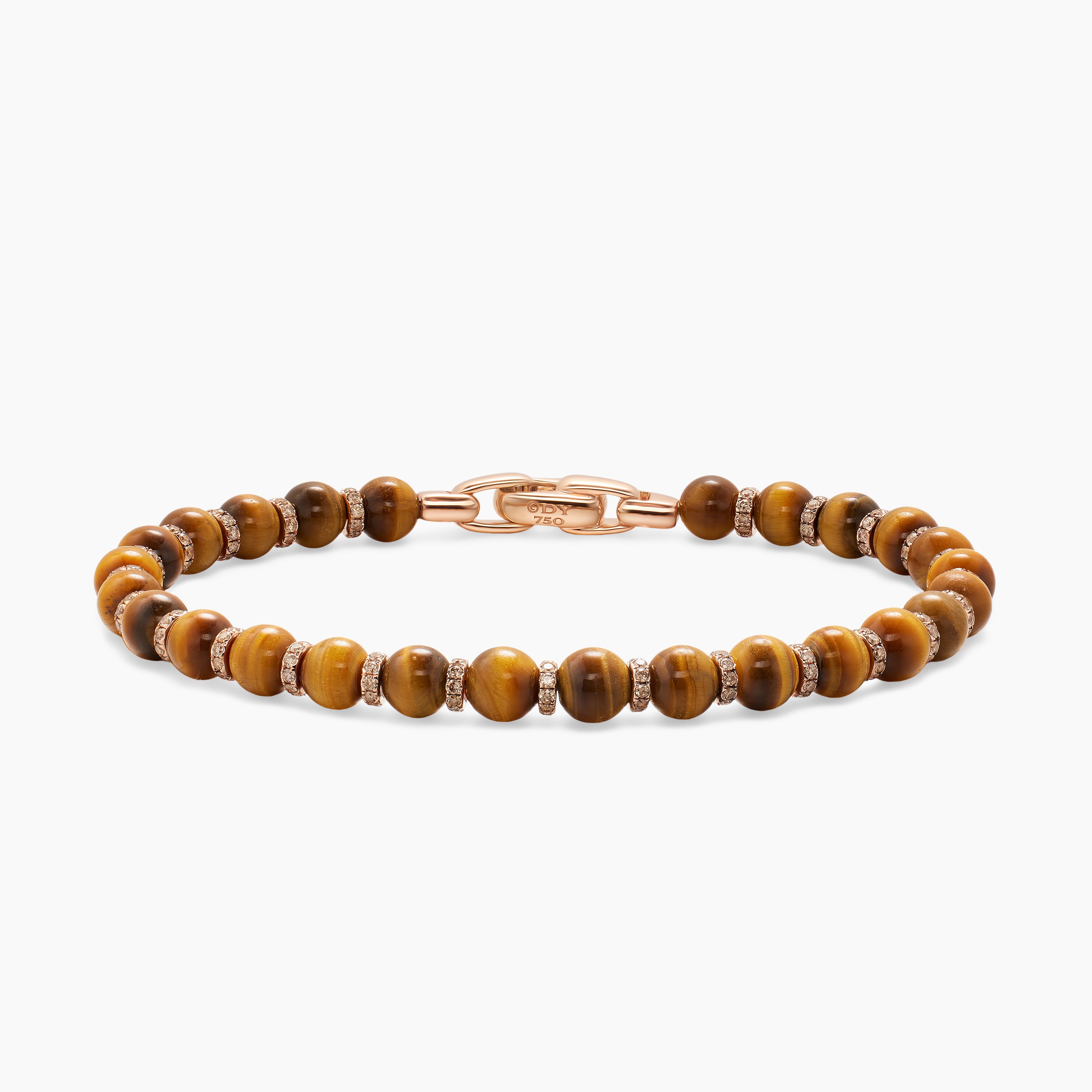 Mens Spiritual Beads Bracelet in 18K Rose Gold, 6mm