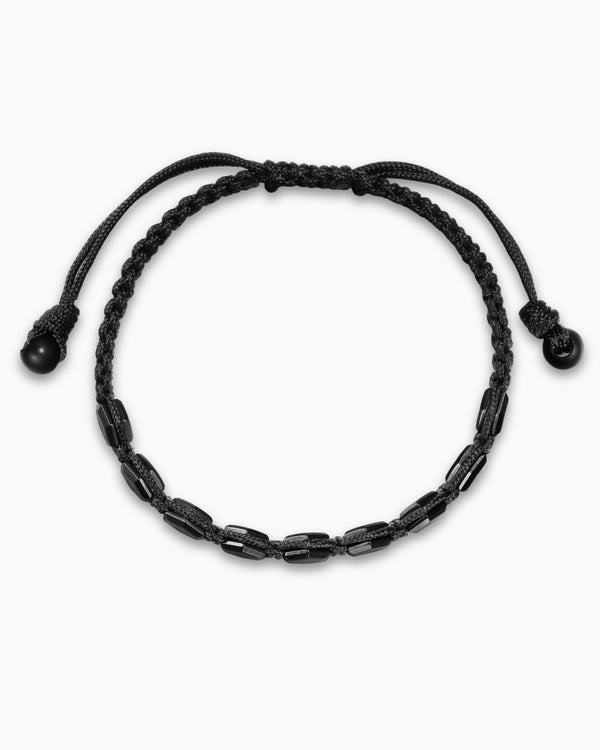 Bracelet tressé Faceted en nylon et en titane noir, 8 mm