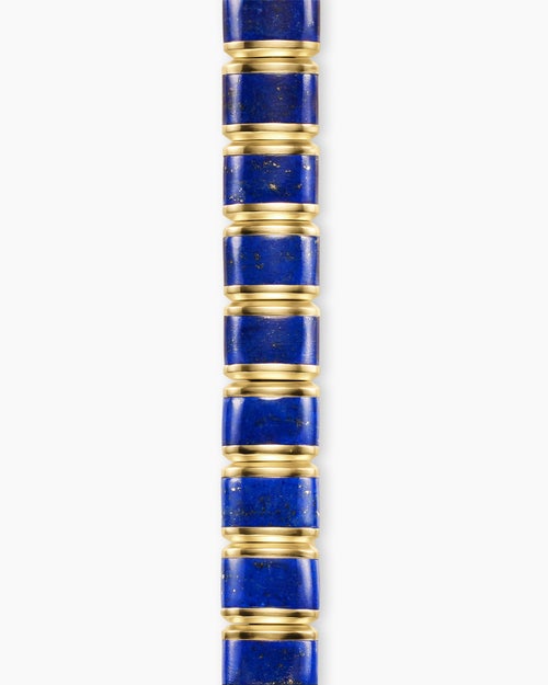 Mens Spiritual Beads Flat Bead Bracelet in 18K Yellow Gold, 8mm
