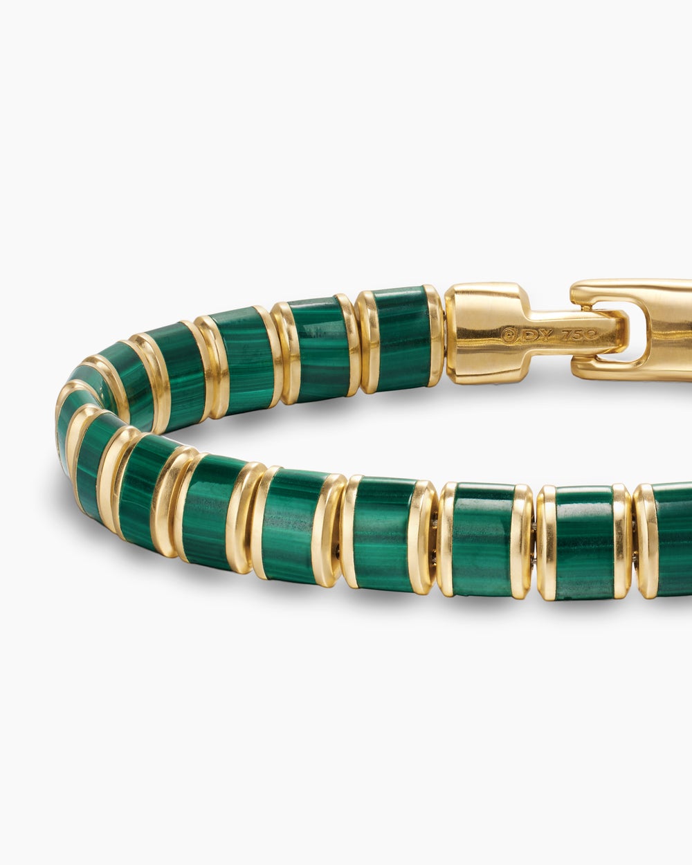 Mens Spiritual Beads Flat Bead Bracelet in 18K Yellow Gold, 8mm
