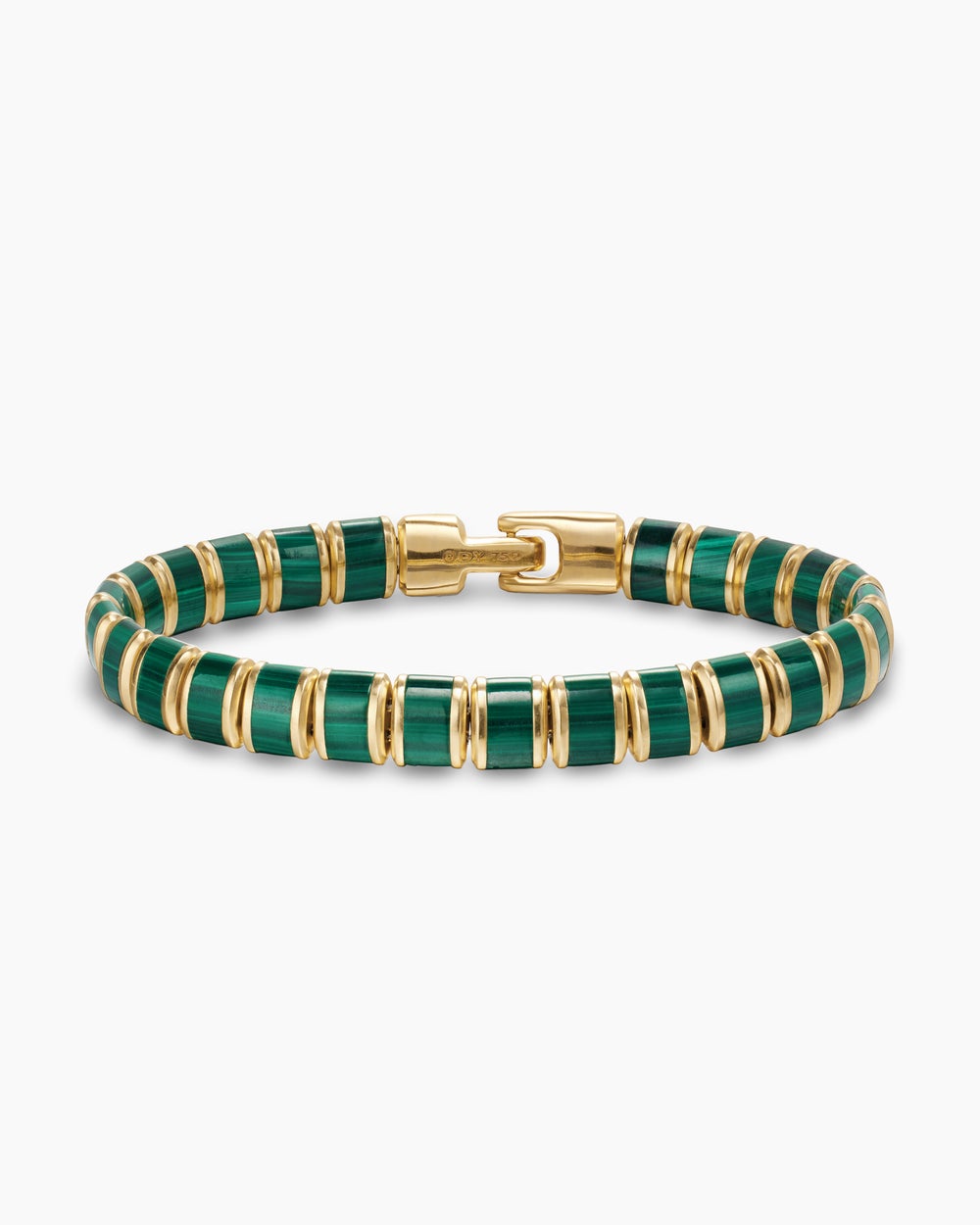 Mens Spiritual Beads Flat Bead Bracelet in 18K Yellow Gold, 8mm