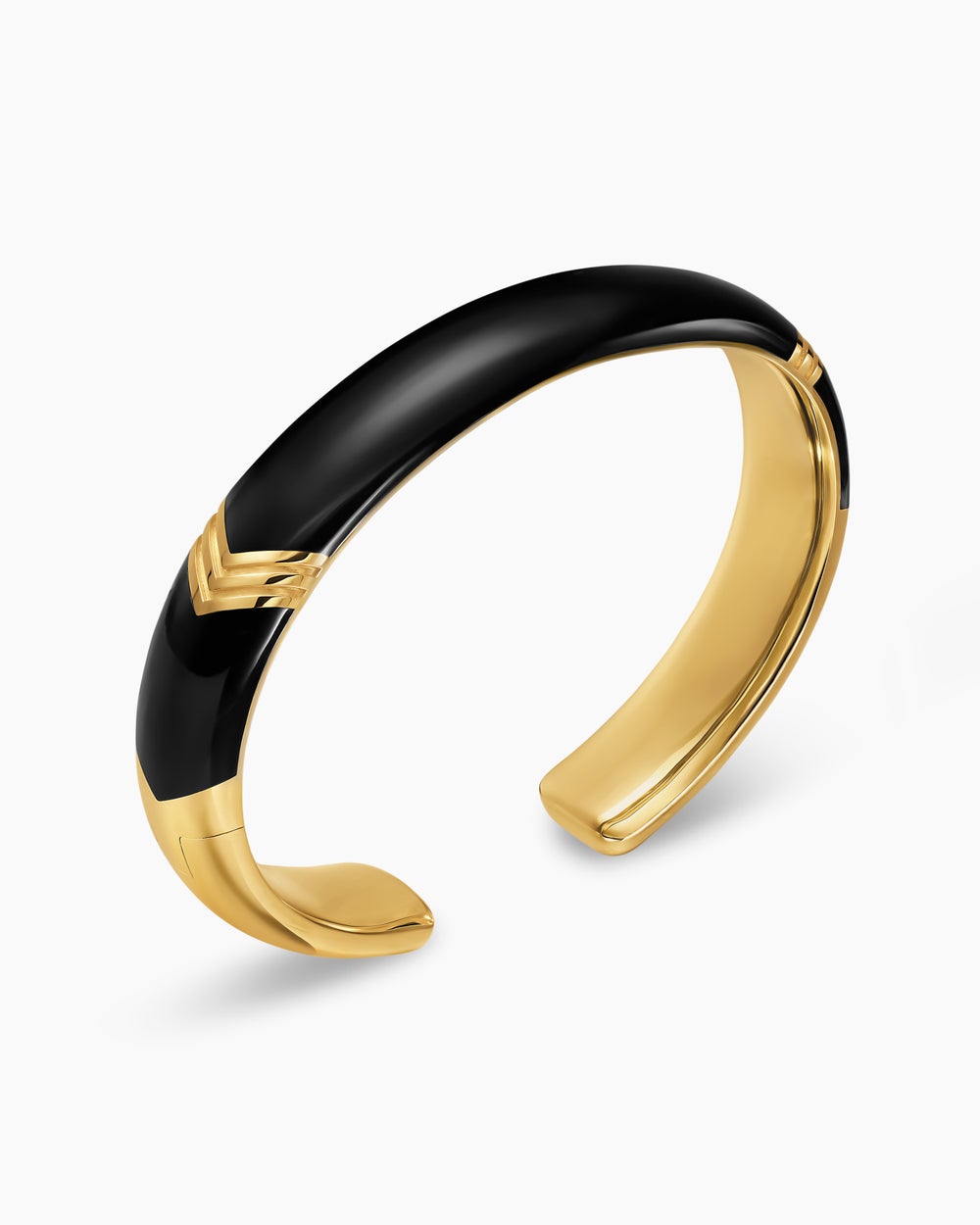 Mens Chevron Bold Cuff Bracelet in 18K Yellow Gold, 12mm