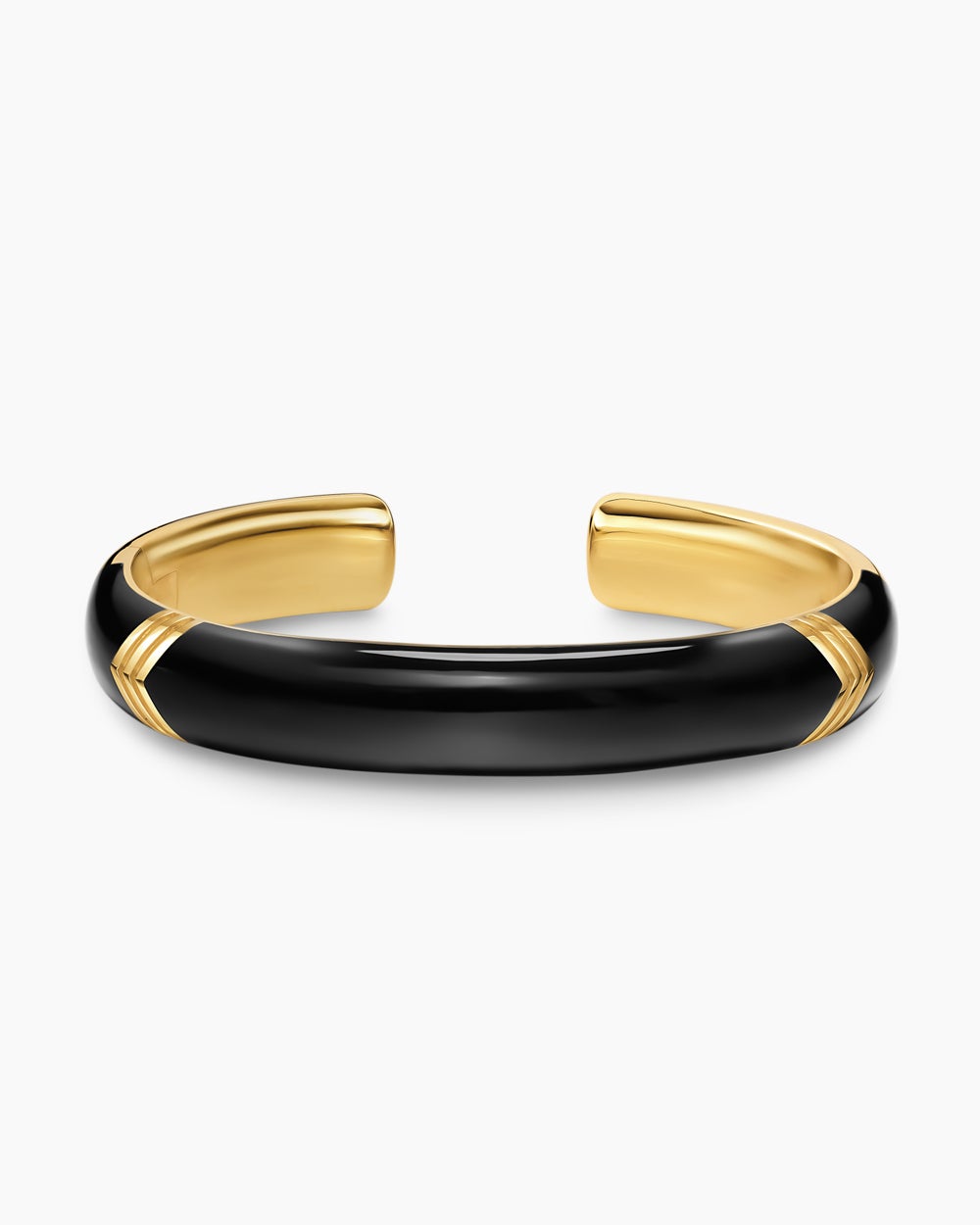 Mens Chevron Bold Cuff Bracelet in 18K Yellow Gold, 12mm