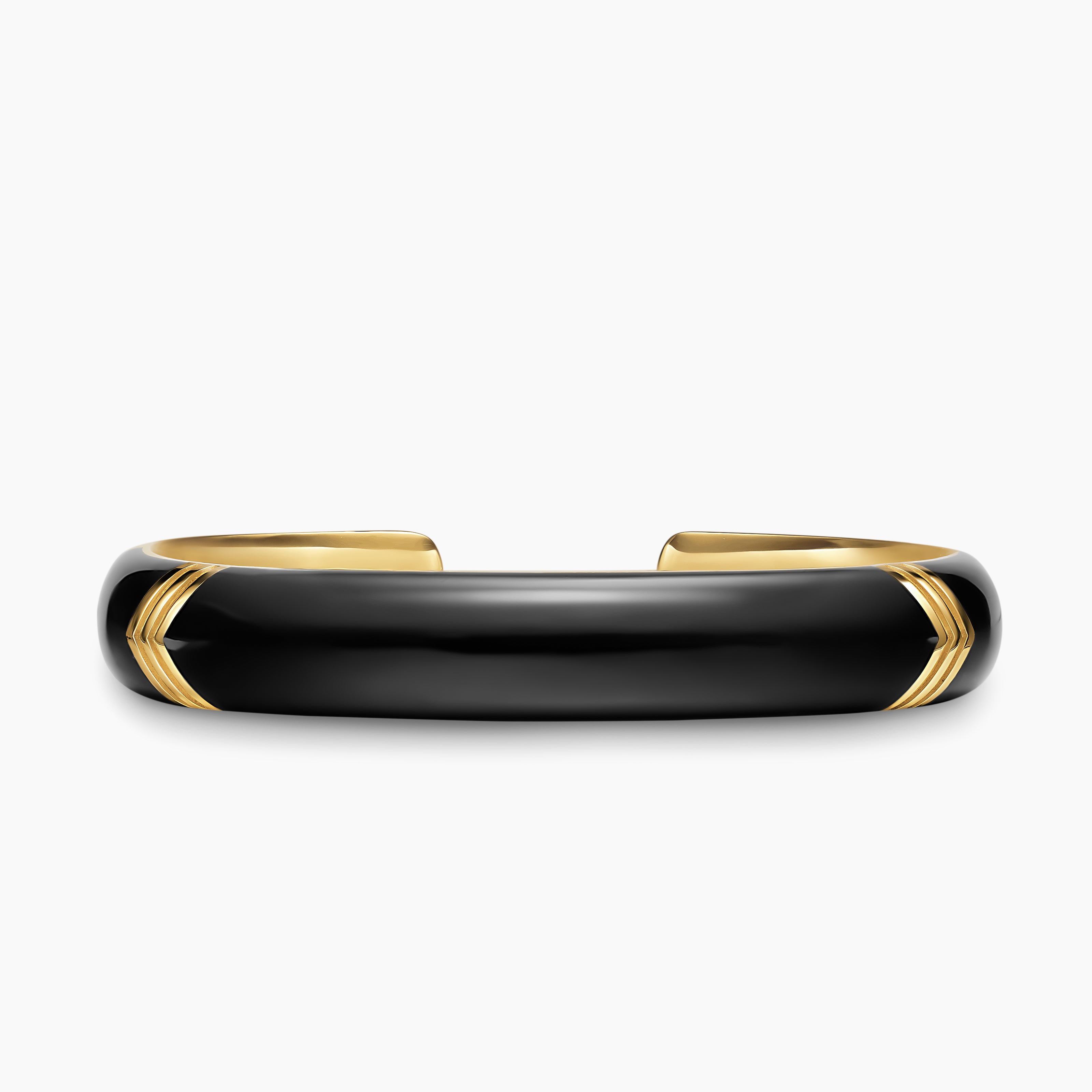 Mens Chevron Bold Cuff Bracelet in 18K Yellow Gold, 12mm