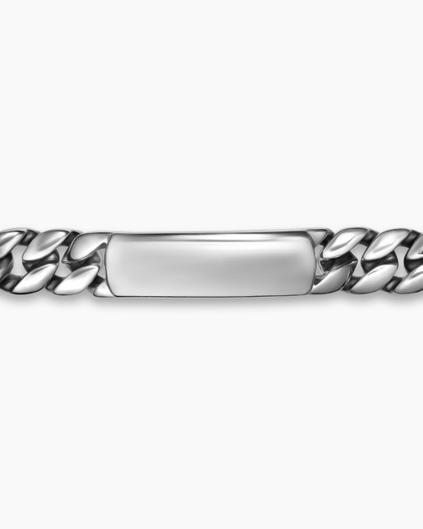 Curb Chain ID Bracelet in Sterling Silver, 11.5mm