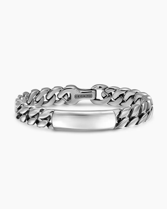 Bracelet d’identité Curb Chain en argent sterling, 11,5 mm
