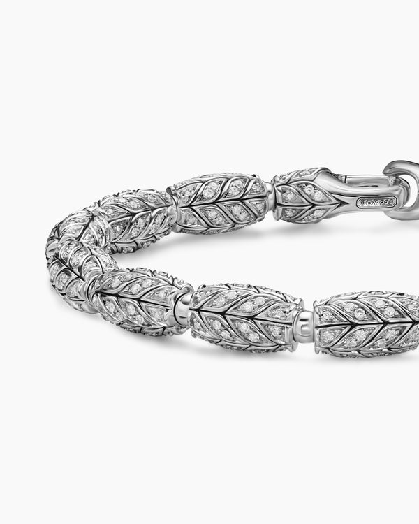 Bracelet à perles Chevron en argent sterling, 7,5 mm