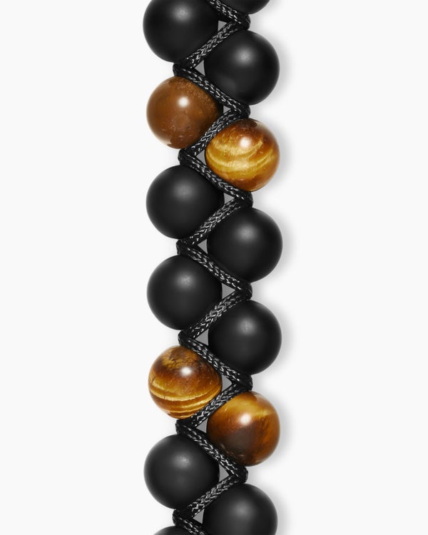 Bracelet tressé à deux rangs Spiritual Beads avec argent sterling, 8 mm