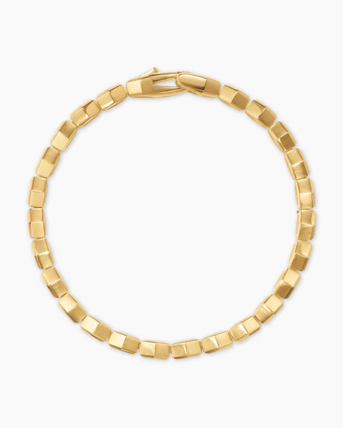 Mens Hex Pavé Tennis Bracelet in 18K Yellow Gold, 8mm