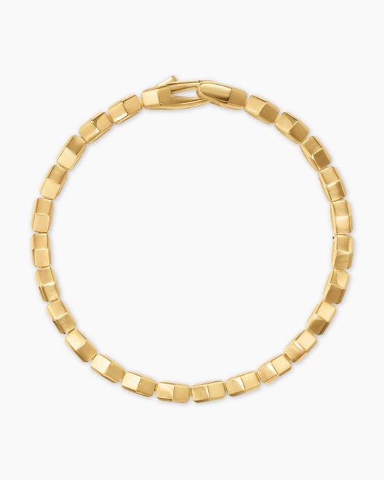 Hex Pavé Tennis Bracelet in 18K Yellow Gold with Diamonds, 8mm