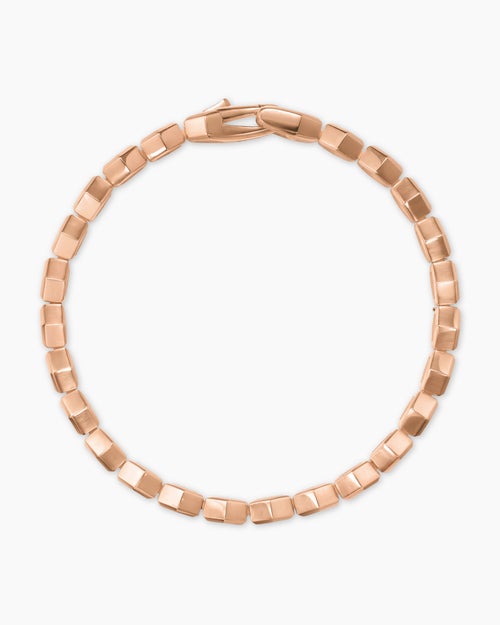 Mens Hex Pavé Tennis Bracelet in 18K Rose Gold, 8mm