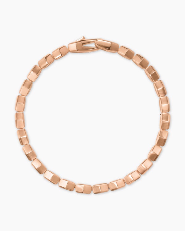 Hex Pavé Tennis Bracelet in 18K Rose Gold, 8mm