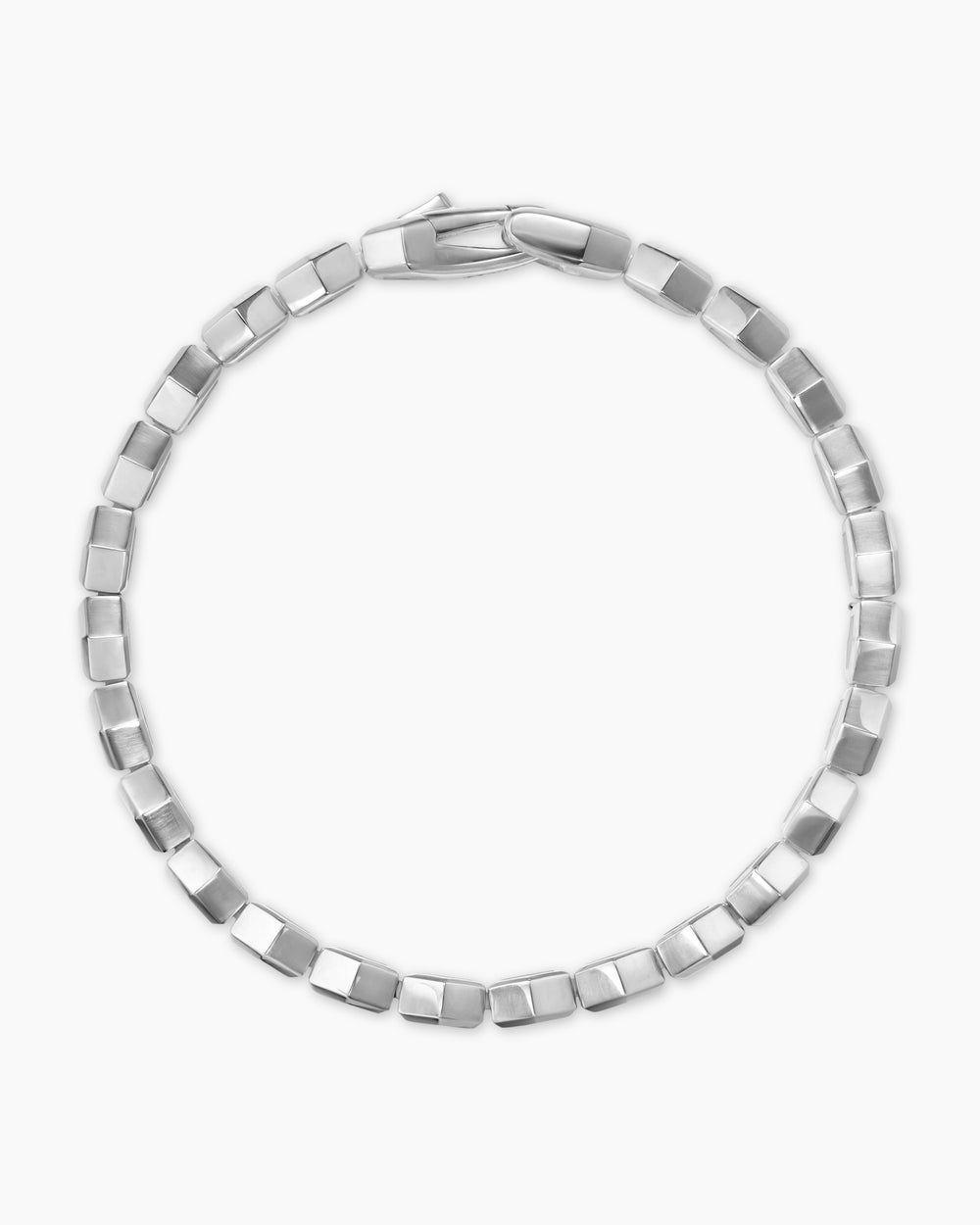 Mens Hex Pavé Tennis Bracelet in Sterling Silver with Diamonds, 8mm