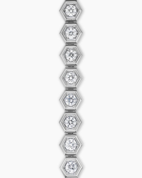 Mens Hex Pavé Tennis Bracelet in Sterling Silver with Diamonds, 8mm