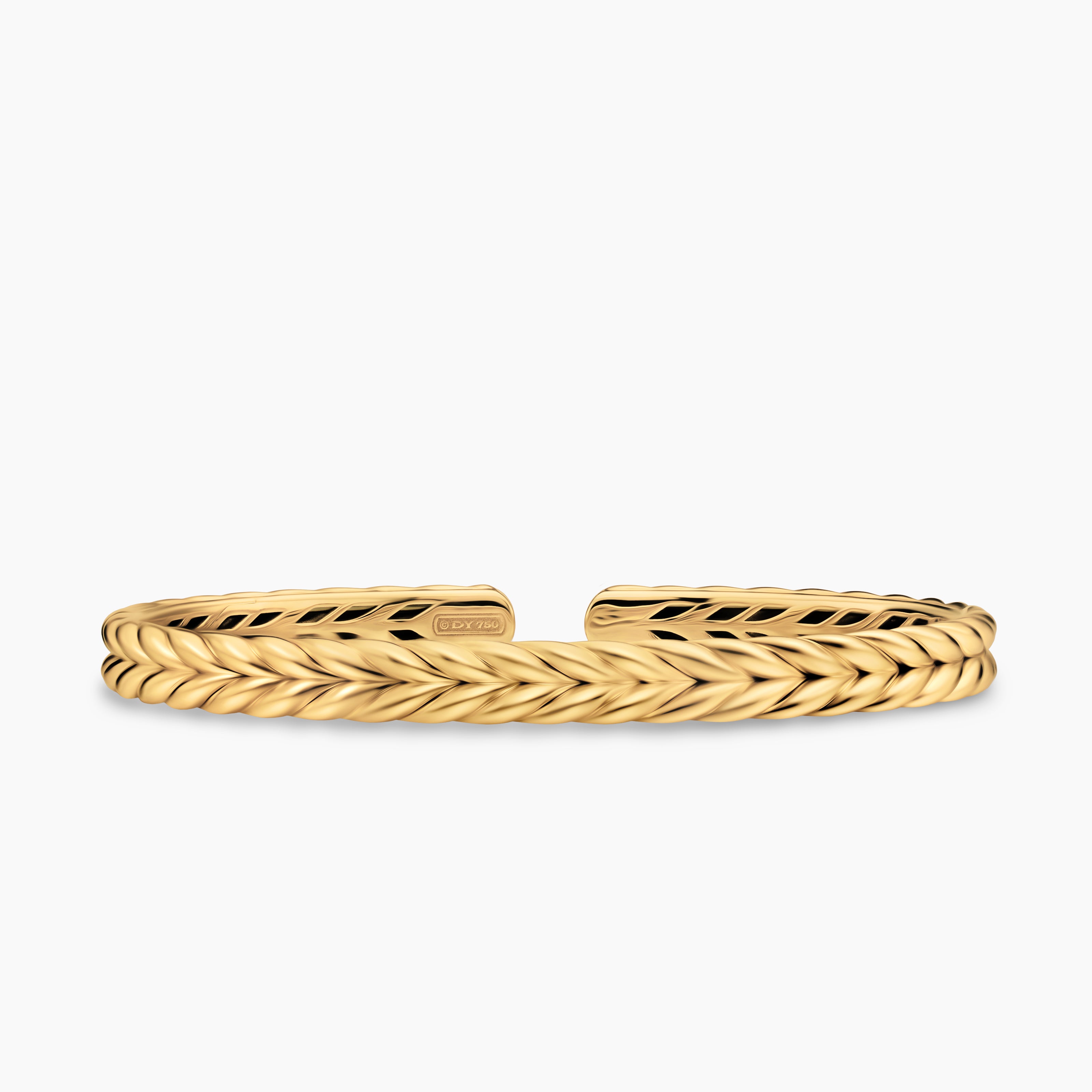 Mens Chevron Flex Bracelet in 18K Yellow Gold, 6.4mm
