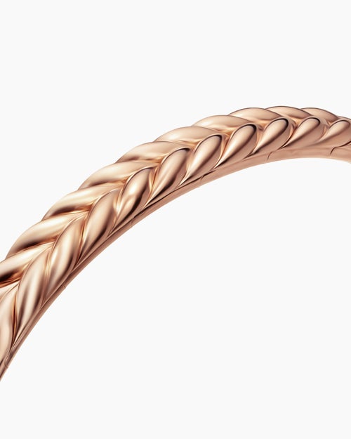 Mens Chevron Flex Bracelet in 18K Rose Gold, 6.4mm