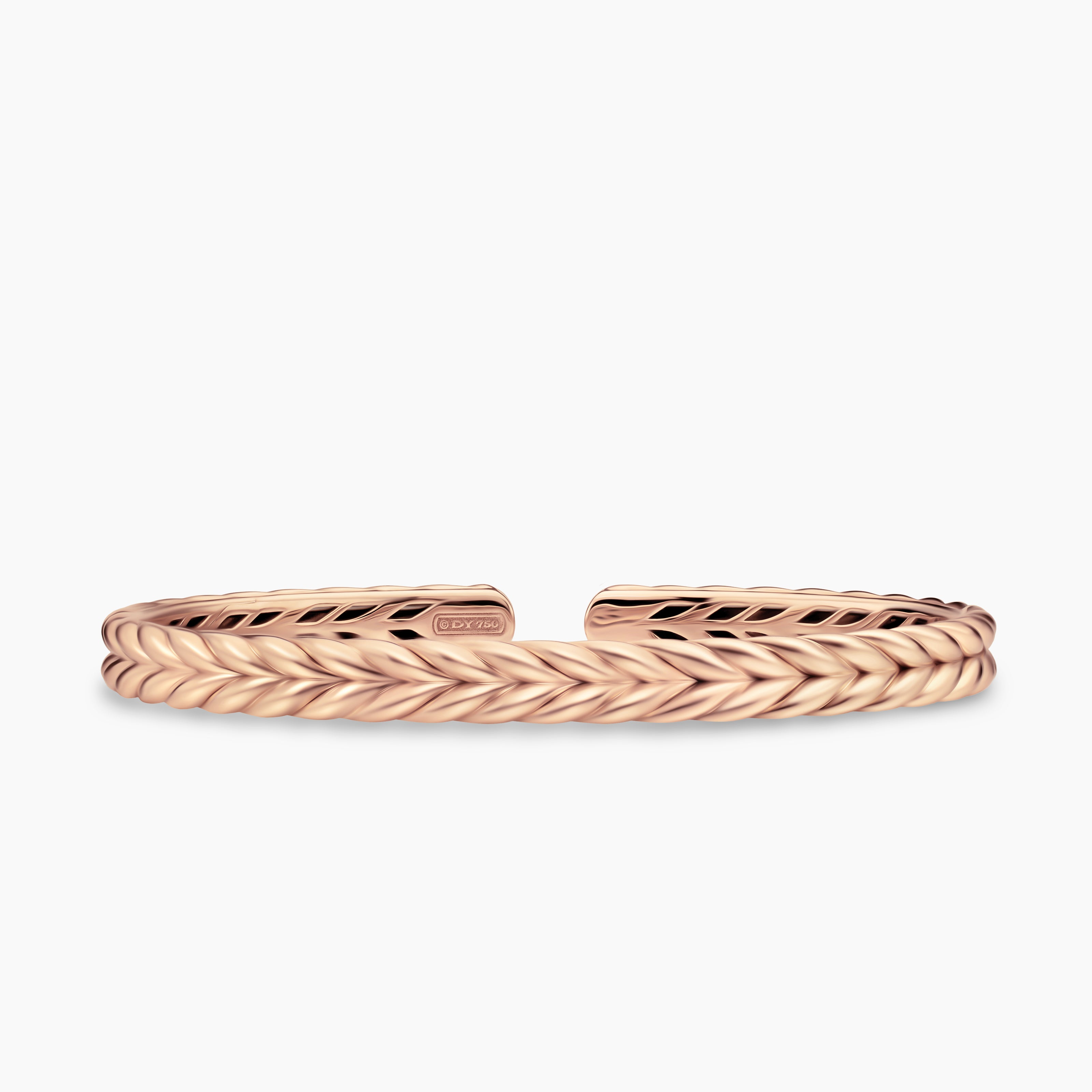 Mens Chevron Flex Bracelet in 18K Rose Gold, 6.4mm