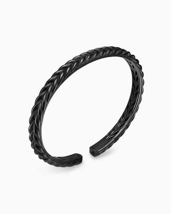 Chevron Flex Bracelet in Black Titanium, 6.4mm