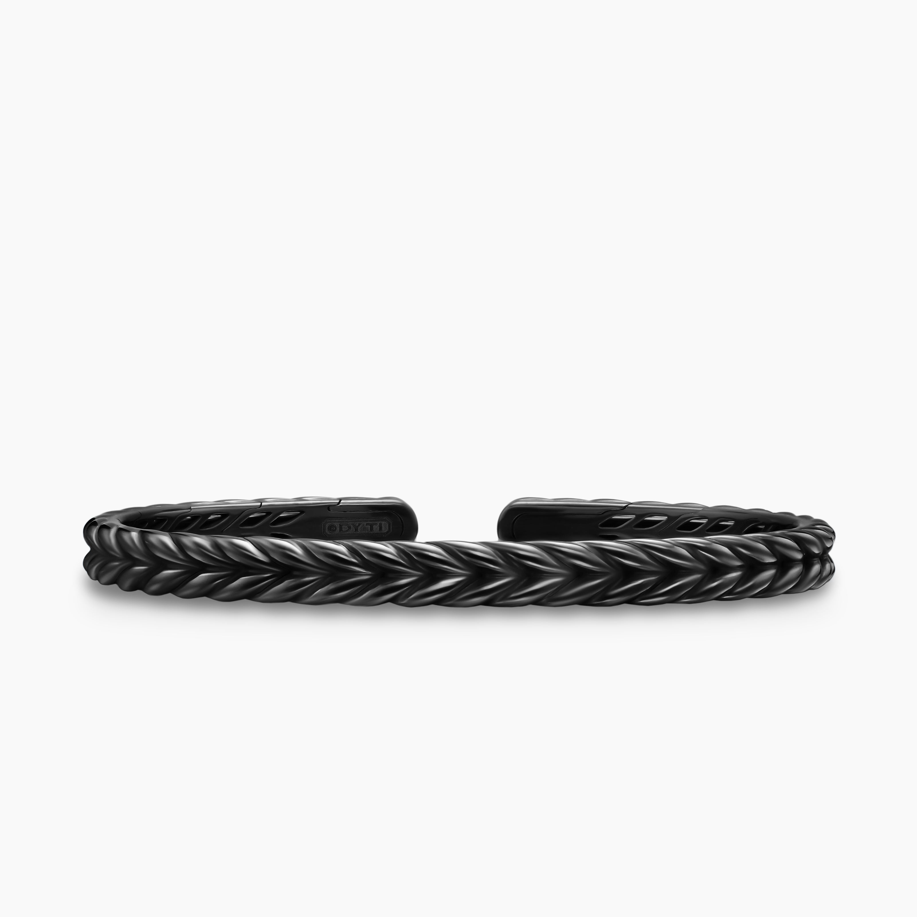 Bracelet Chevron Flex en titane noir, 6,4 mm homme 
