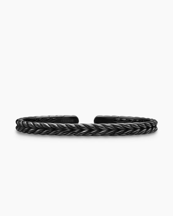 Chevron Flex Bracelet in Black Titanium, 6.4mm