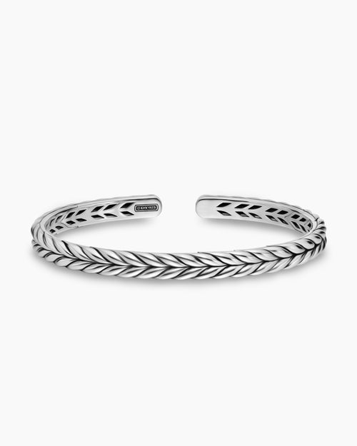 Mens Chevron Flex Bracelet in Sterling Silver, 6.4mm