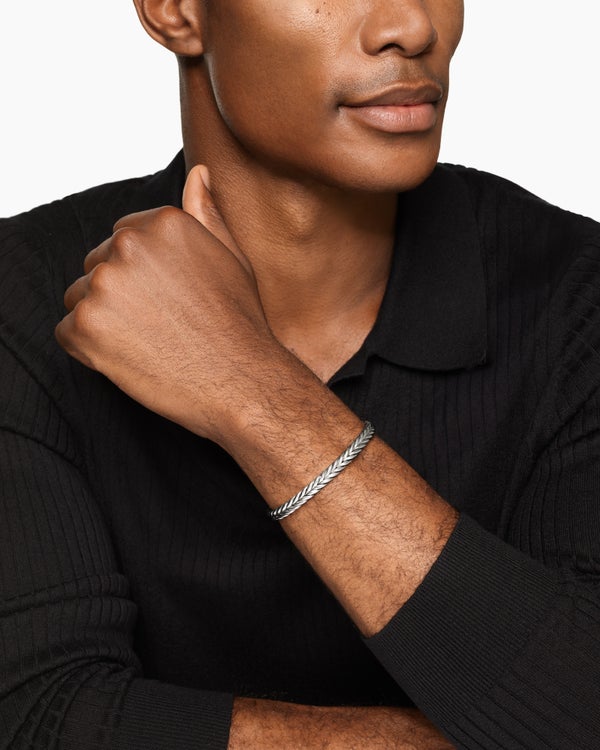 Bracelet Chevron Flex en argent sterling, 6,4 mm