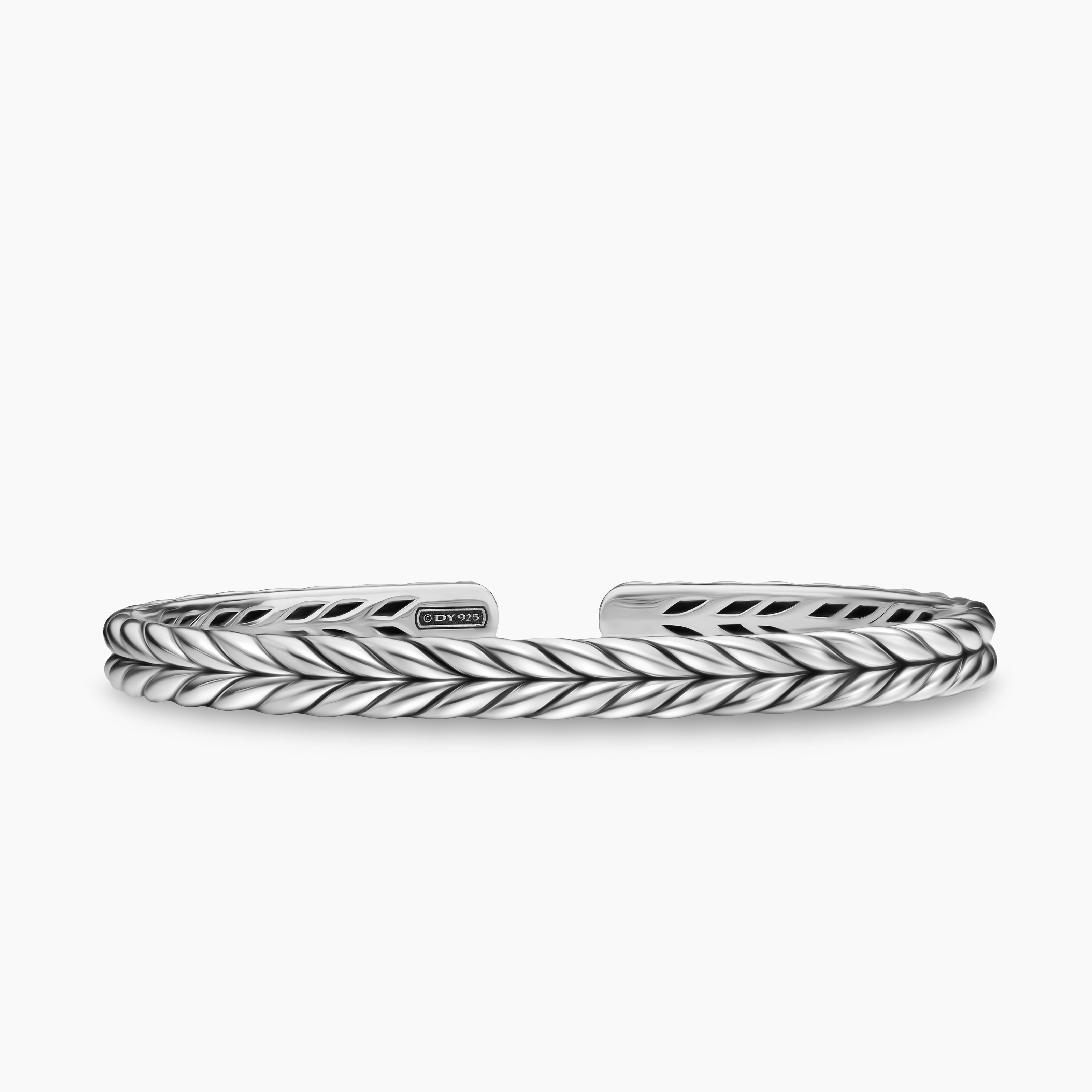 Mens Chevron Flex Bracelet in Sterling Silver, 6.4mm