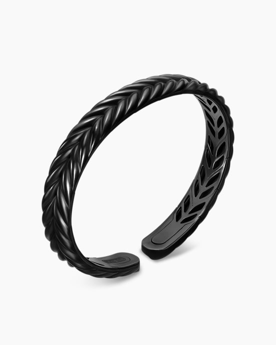 Chevron Flex Bracelet in Black Titanium, 10mm